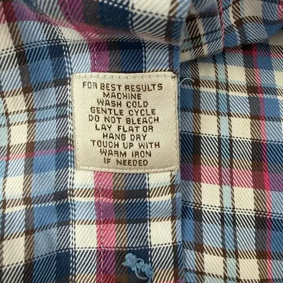 Peter Millar Shirt Mens XL Blue Pink Plaid Button Down Long Sleeve Casual Cotton - Picture 4 of 12